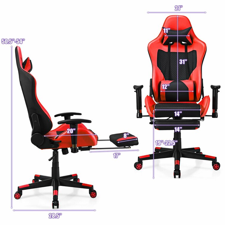 Killabee reclining memory discount foam racing gaming chair